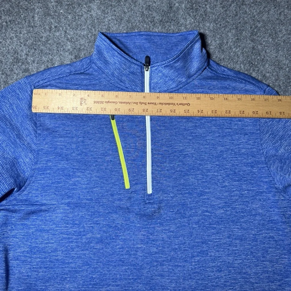 Foot Joy Pullover Quarter Zip Golf Performance Men Medium Sweater Heather Blue